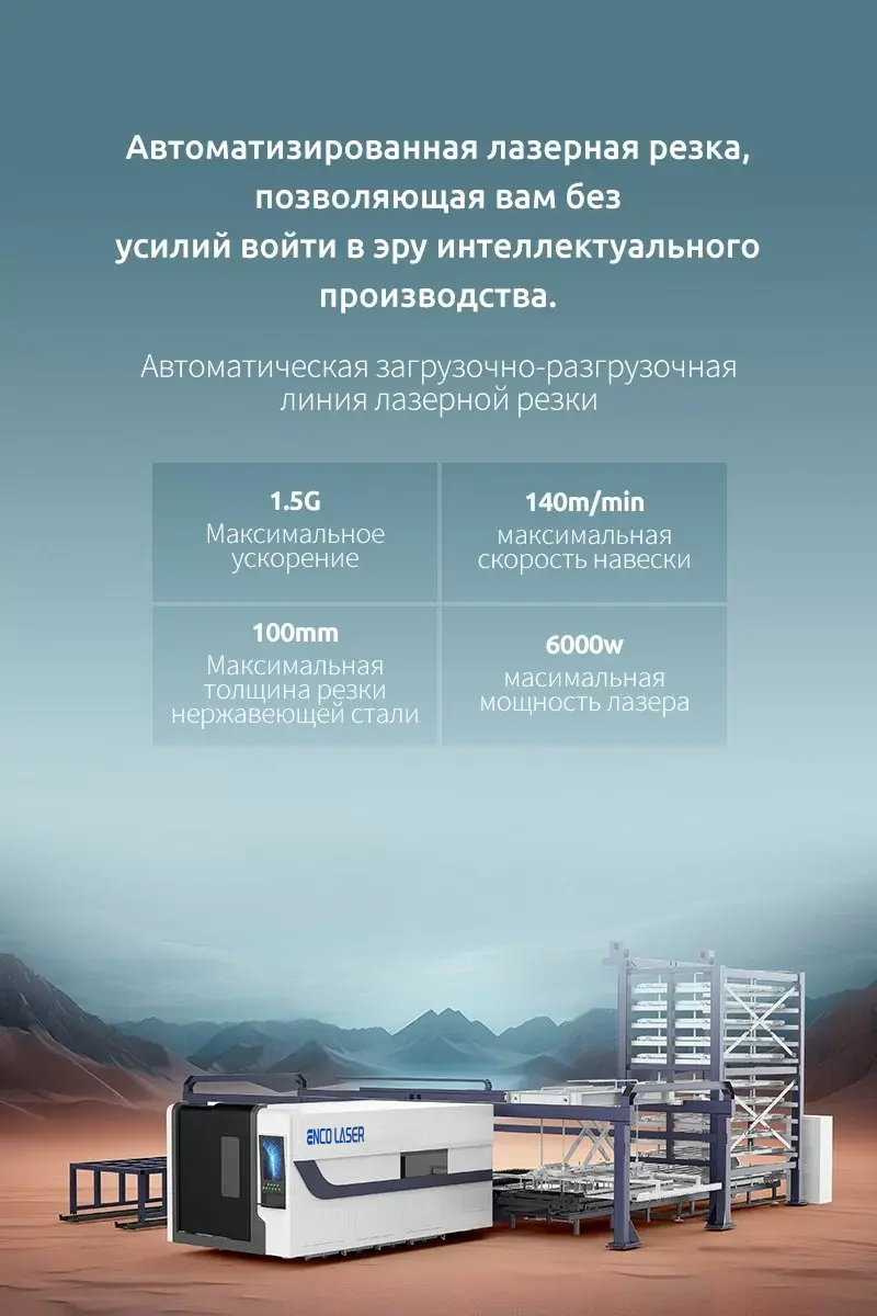 Полностью автоматическая загрузочно-разгрузочная линия лазерной резки